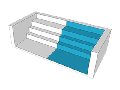 model of swimming pool stairs Bergerac Montpon, Castillon La Bataille